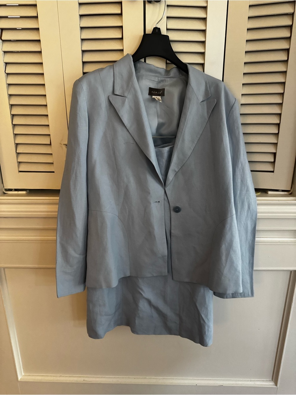 Kenar Light Blue Women's Two-Piece Blazer and Skirt Set